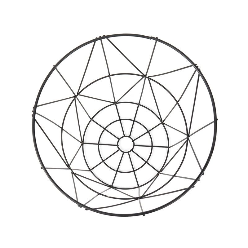 Черный круглый мусорный бак из проволочной сетки для офиса и спальни