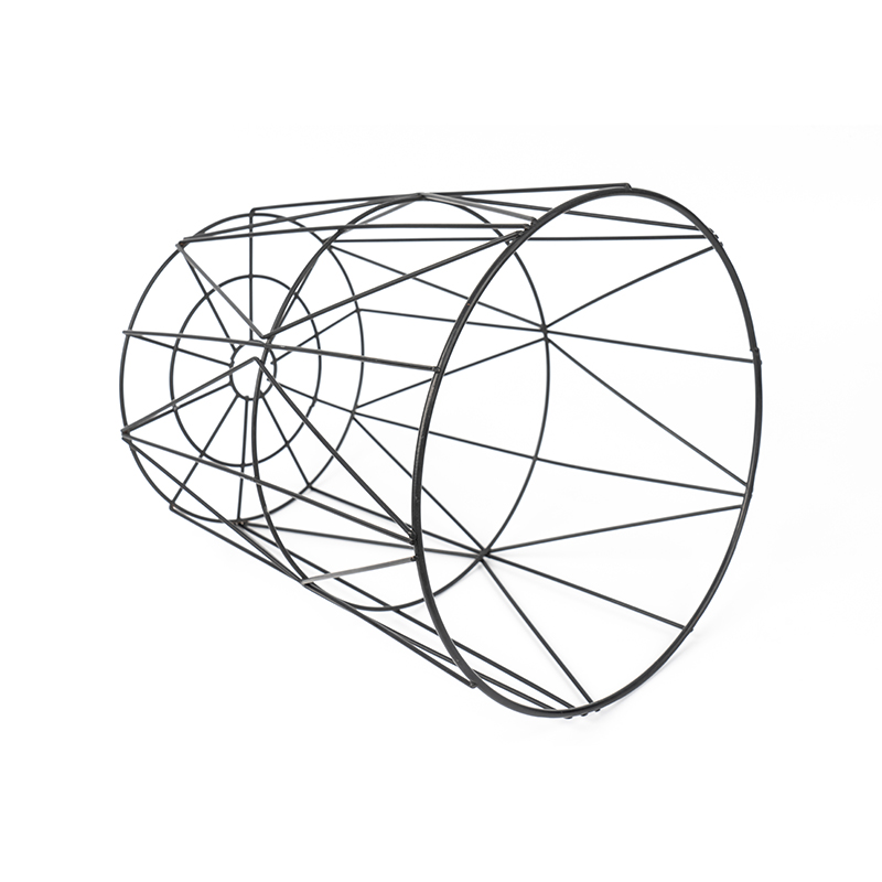Черный круглый мусорный бак из проволочной сетки для офиса и спальни
