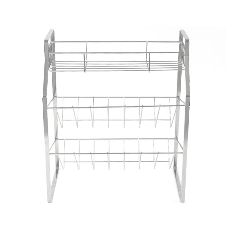 3-х уровневая черная полка для специй с настенным креплением для кухни