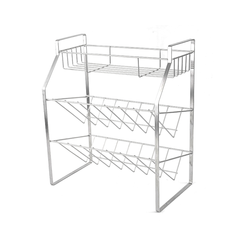 3-х уровневая черная полка для специй с настенным креплением для кухни