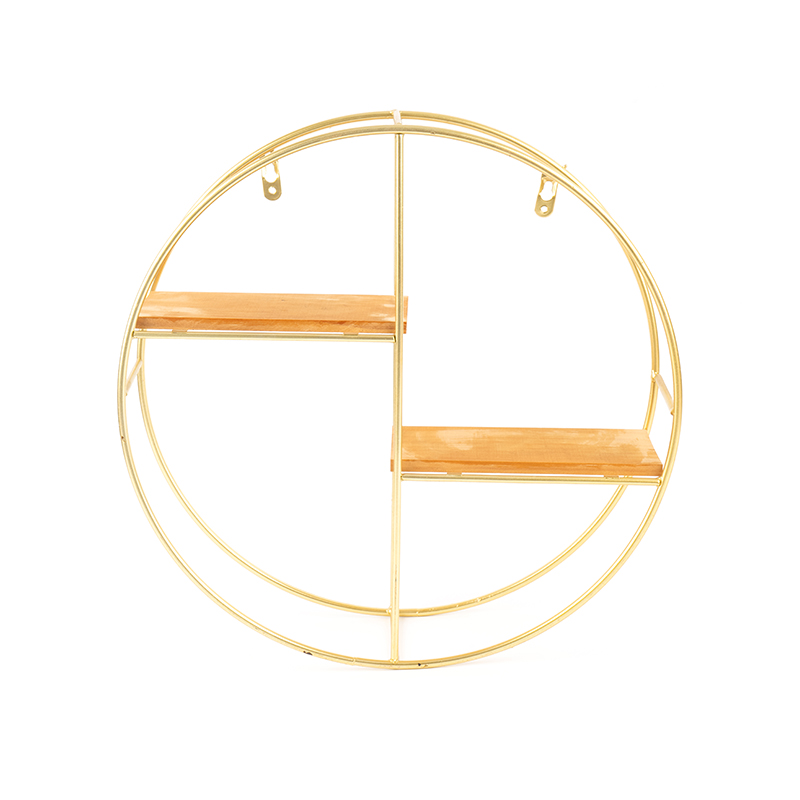Золотая круглая настенная полка
