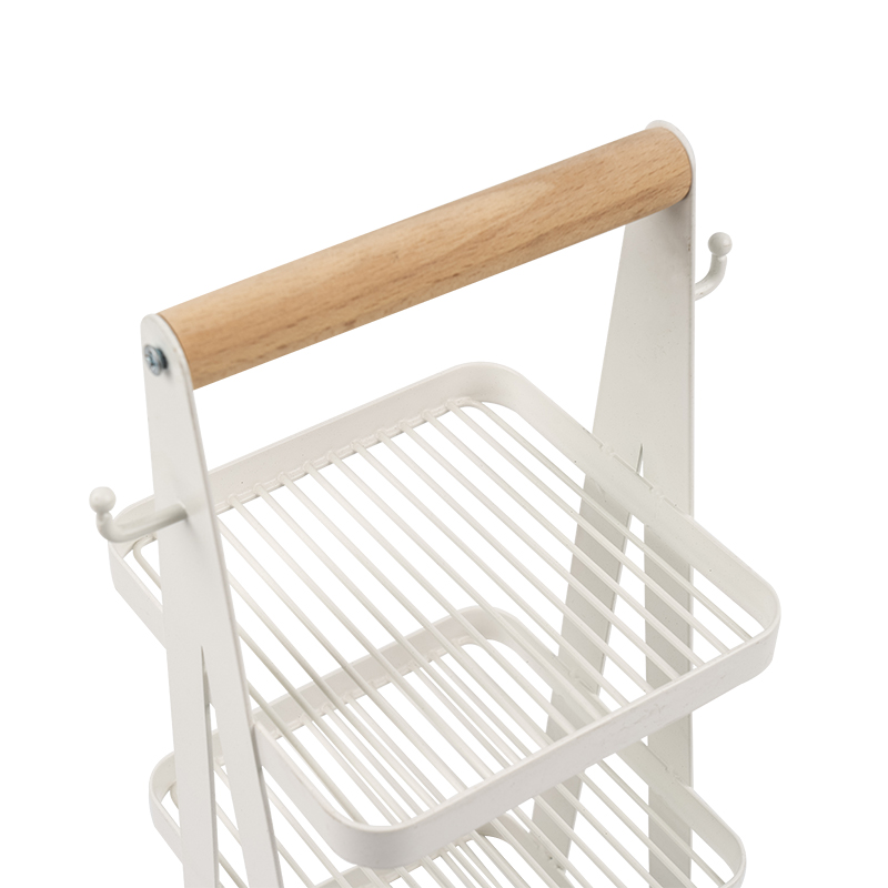 переносная корзина для хранения с трехслойной деревянной ручкой